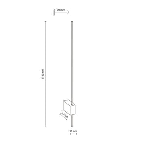Aplică Lixa din aluminiu, negru, 18 W