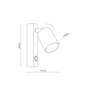 Aplică Nex din oțel, alb, Lungime 145 mm, lățime 110 mm