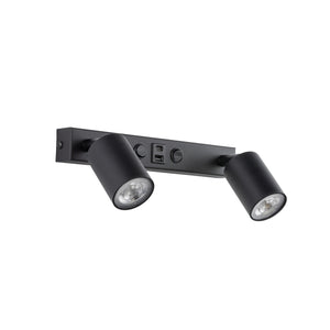 Aplică Nex USB din oțel, negru, 8 W