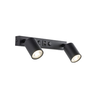 Aplică Nex USB din oțel, negru, 8 W