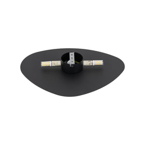 Aplică Stone din metal, negru, 2 becuri