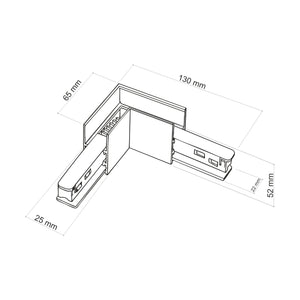 Conector Magnetic Easy tip L flexibil pentru șină aparentă, negru