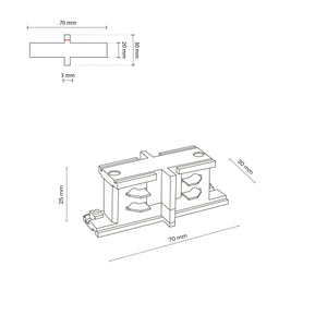 Conector Tracer drept cu 3 circuite, negru