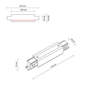 Conector Tracer drept cu alimentare și 3 circuite, negru