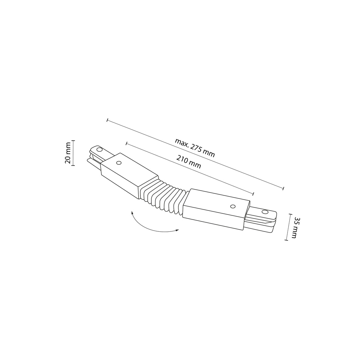 Conector Tracer flexibil din metal, alb