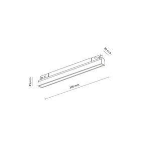 Lampă liniară pentru șină magnetică Magnetic Easy Line din aluminiu, alb, 12 W