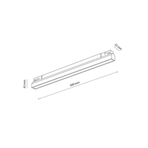 Lampă liniară pentru șină magnetică Magnetic Easy Line din aluminiu, alb, 24 W