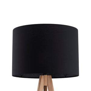 Lampă de podea Grand, pin, abajur negru