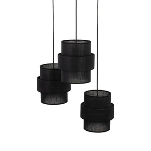 Lustră Calisto cu rozetă rotundă, negru