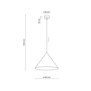 Lustră Cono din metal, somon, abajur portocaliu, mărimea M