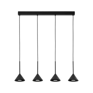 Lustră Cono, negru, 4 becuri