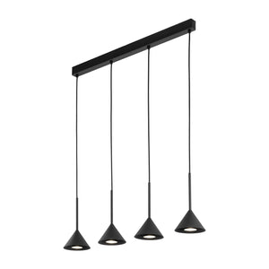 Lustră Cono, negru, 4 becuri