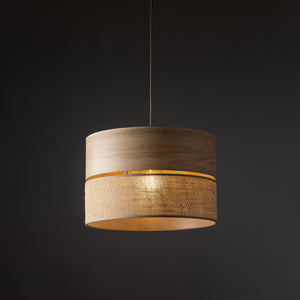 Lustră Dorma cu 1 bec și abajur din iută, lemn deschis, Diametru 380 mm