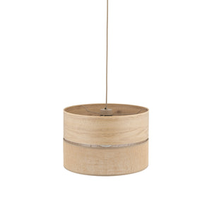 Lustră Dorma cu 1 bec și abajur din iută, lemn deschis, Diametru 380 mm