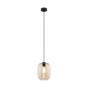 Lustră Elio din sticlă, topaz, 1 bec