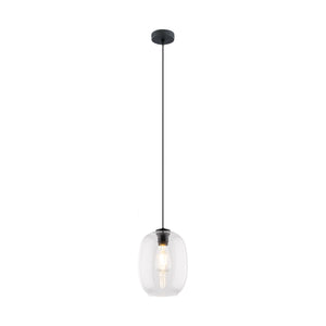Lustră Elio din sticlă, transparent, 1 bec