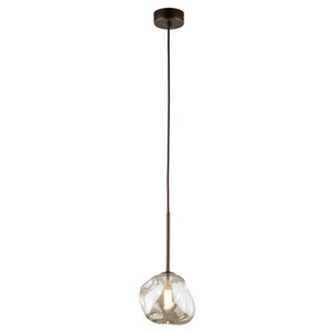 Lustră Lava cu 1 bec, maro, 150 × 150 × 1600 mm