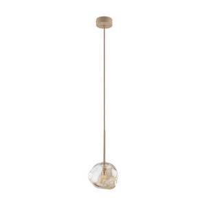 Lustră Lava cu 1 bec, salvie, 150 × 150 × 1500 mm