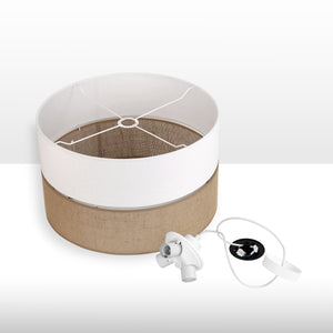 Lustră Linobianco 500 cu abajur din iută, alb