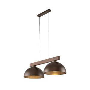 Lustră Oslo din metal, maro, 2 becuri