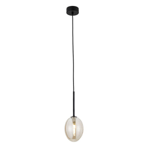 Lustră Pearl din sticlă, coniac, 1 bec