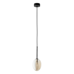 Lustră Pearl din sticlă, coniac, 1 bec