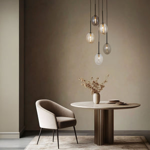 Lustră Pearl din sticlă, mix, 5 becuri
