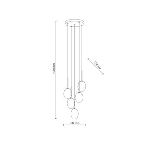 Lustră Pearl din sticlă, mix, 5 becuri