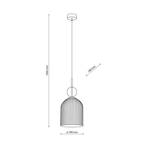 Lustră Sophia Big, coniac și alb, Big, diametru 180 mm, înălțime 1600 mm
