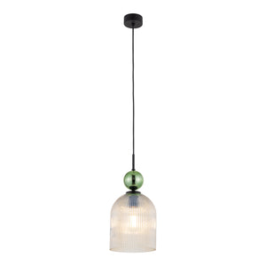 Lustră Sophia Big, verde și coniac, Big, înălțime 1600 mm, clopot