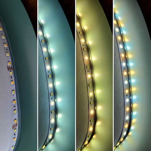 Detaliu al oglinzii Duet: banda LED în patru culori de lumină, cu diametrul de 90 cm