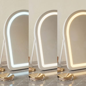 Oglinda Gloria în alb în cele trei culori de lumină