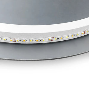 Detaliu al oglinzii Nimbo: banda LED cu diode pe spatele oglinzii