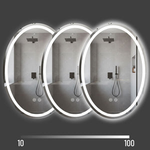 Oglinda Ovalia cu lumina pe mai multe trepte de intensitate, cu lățimea de 59 cm