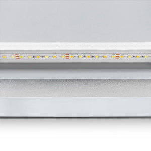 Detaliu al oglinzii Quadra: banda LED cu diode în profil