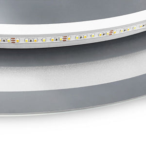 Detaliu al oglinzii Selene: banda LED din spatele inelului, cu diametrul de 88,5 cm