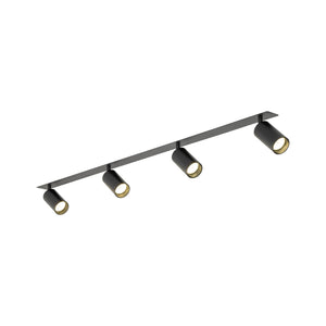 Plafonieră Amis de încastrat din metal, negru, 4 becuri