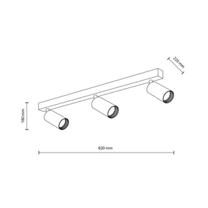 Plafonieră Amis din metal, alb, 3 becuri
