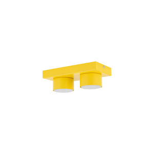 Plafonieră Brix din oțel, galben, 2 becuri