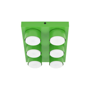 Plafonieră Brix din oțel, verde, 6 becuri