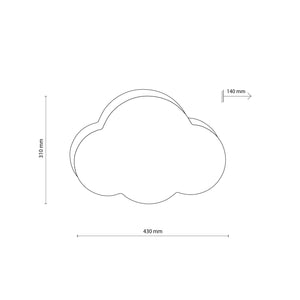 Plafonieră Cloud din metal, albastru pastel, Mini