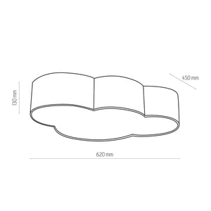 Plafonieră Cloud din metal, roz pastel, 4 becuri