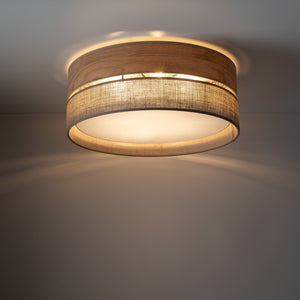 Plafonieră Dorma cu abajur din iută, lemn deschis, Diametru 450 mm