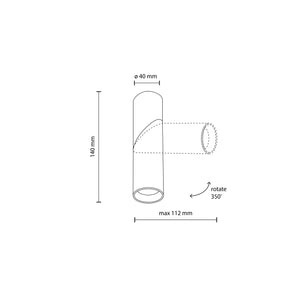Plafonieră Elaris (MR11) din aluminiu, negru, mărimea S