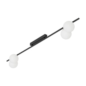 Plafonieră Imelo din sticlă, negru, 4 becuri