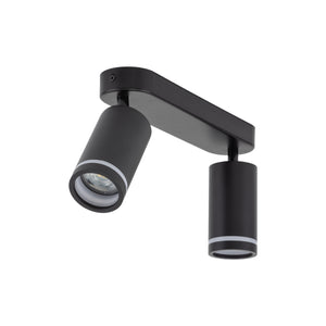 Plafonieră Jet din metal, negru, 2 becuri