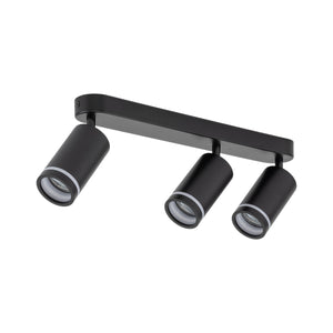 Plafonieră Jet din metal, negru, 3 becuri