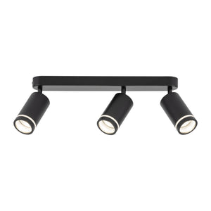 Plafonieră Jet din metal, negru, 3 becuri