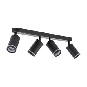 Plafonieră Jet din metal, negru, 4 becuri