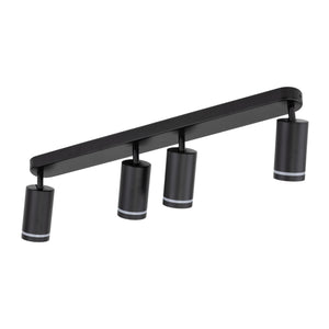 Plafonieră Jet din metal, negru, 4 becuri